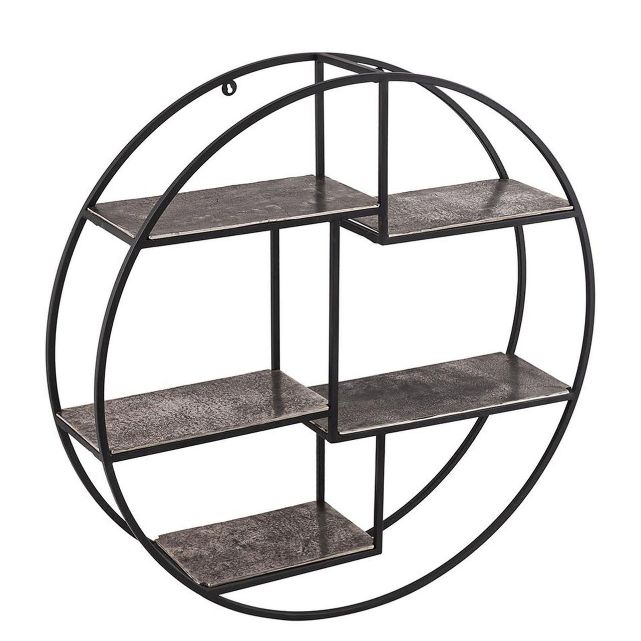 Hill Interiors Farrah Collection Silver Circular Wall Hanging Multi Shelf