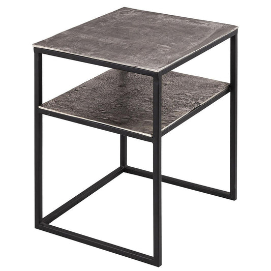 Hill Interiors Farrah Collection Silver Side Table With Shelf