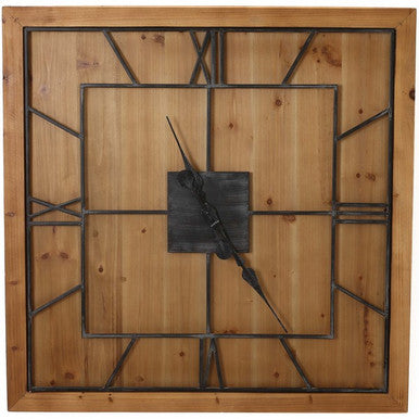 Hill Interiors Williston Square Wooden Wall Clock