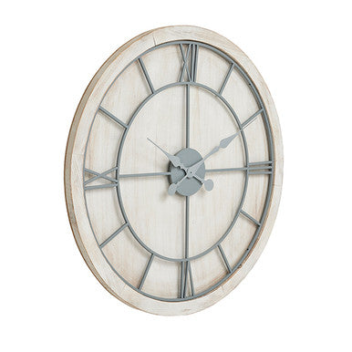 Hill Interiors Williston White Large Wall Clock