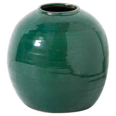 Hill Interiors Garda Emerald Glazed Tiber Vase