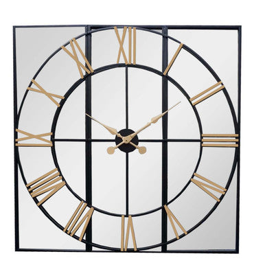 Hill Interiors Brooklyn Black And Gold Wall Clock