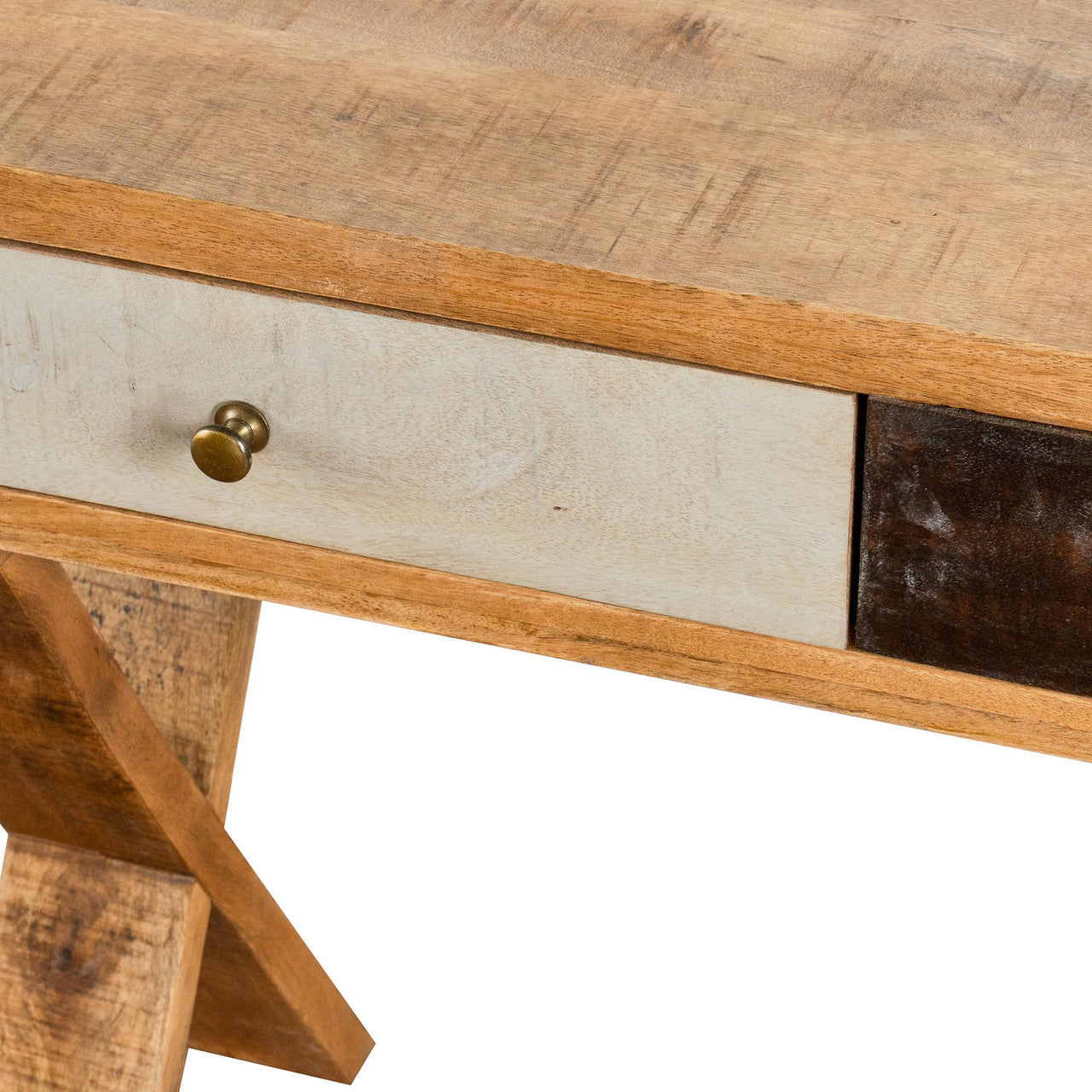 Hill Interiors Reclaimed Industrial Console With Cross Leg