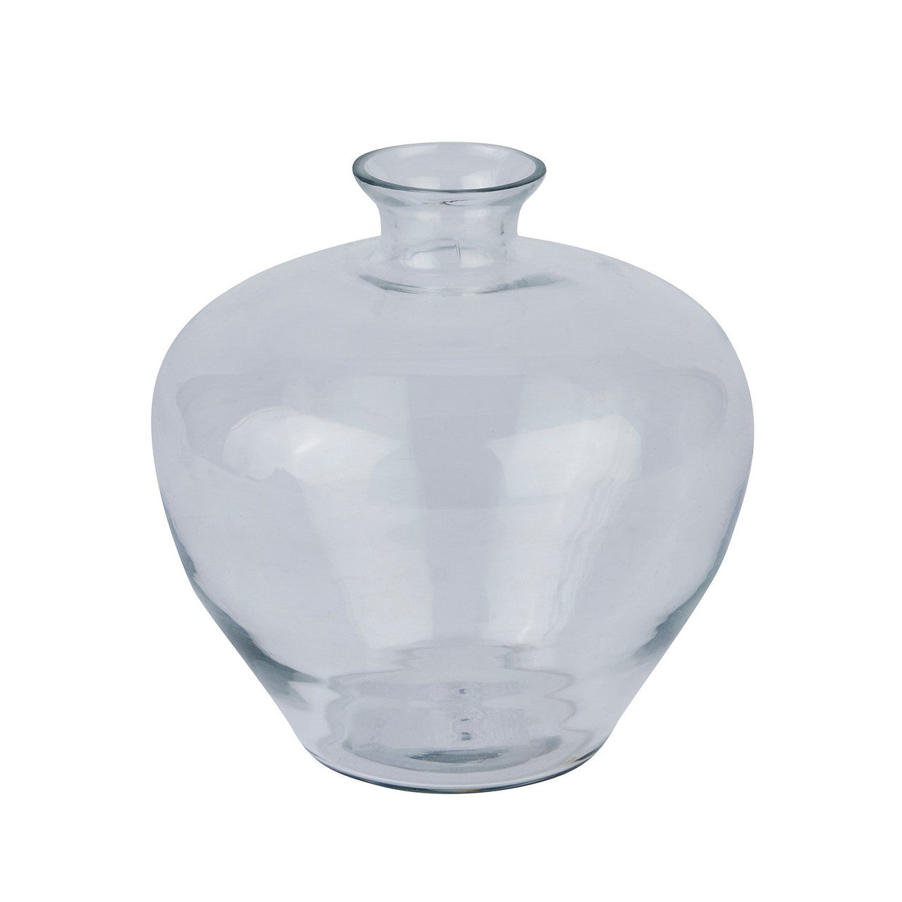 Clear Glass Squat Stem Vase