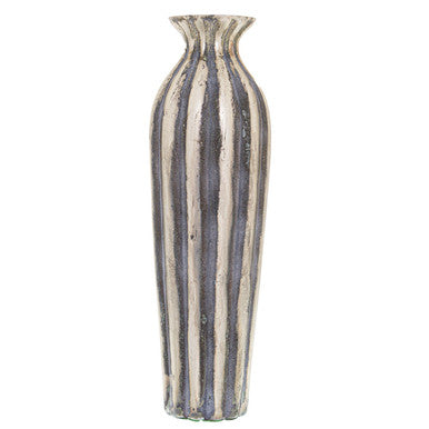 Hill Interiors Burnished And Grey Striped Tall Vase