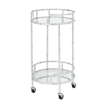 Hill Interiors Silver Round Drinks Trolley