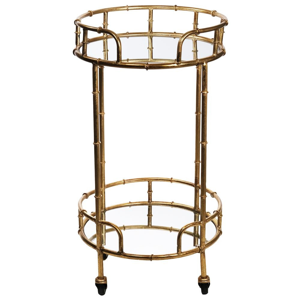 Hill Interiors Gold Round Drinks Trolley