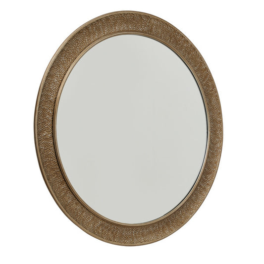 Hill Interiors Hammered Large Brass Wall Mirror