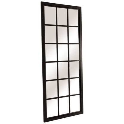 Hill Interiors Tall Black Wooden Window Mirror