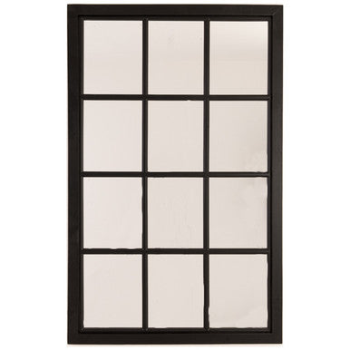 Hill Interiors Black Wooden Window Mirror