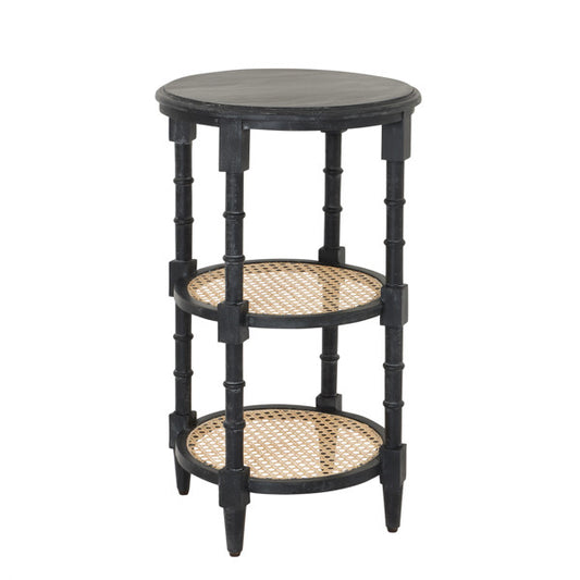 Hill Interiors Raffles Black Tall Round Side Table