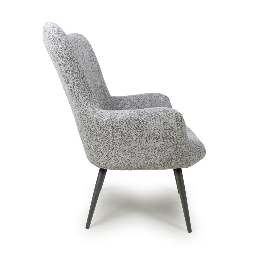 Shankar Bordeaux Textured Chenille Effect Grey Armchair