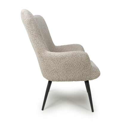 Shankar Bordeaux Textured Chenille Effect Mink Armchair