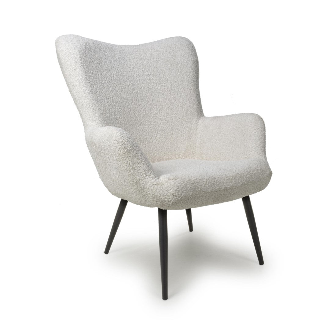 Shankar Bordeaux Textured Chenille Effect White Armchair