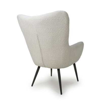 Shankar Bordeaux Textured Chenille Effect White Armchair