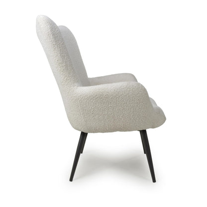 Shankar Bordeaux Textured Chenille Effect White Armchair