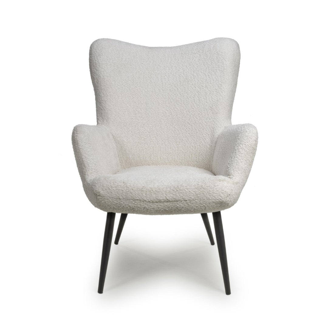 Shankar Bordeaux Textured Chenille Effect White Armchair