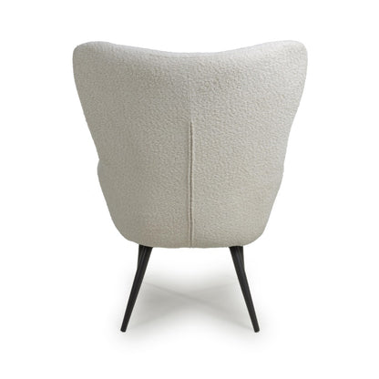 Shankar Bordeaux Textured Chenille Effect White Armchair