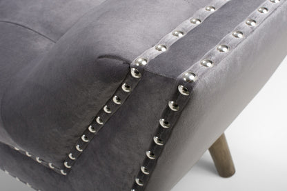 Shankar Montrose Large Brushed Velvet Grey Chaise