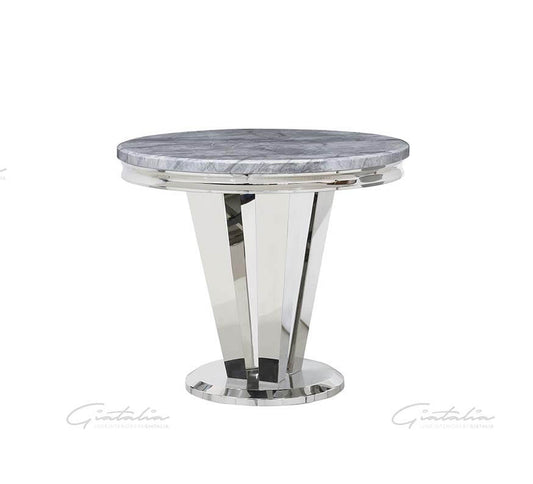 Giatalia Riccardo 90cm Grey Round Dining Table UK