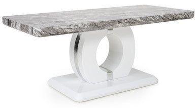 Shankar Neptune Marble Effect Grey/White Coffee Table
