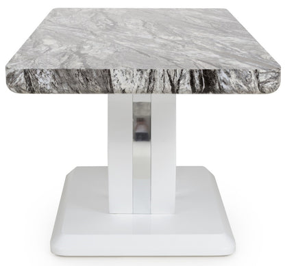 Shankar Neptune Marble Effect Grey/White Coffee Table