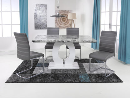 Shankar Neptune Rectangle Medium Table & 4 Callisto Grey Dining Set