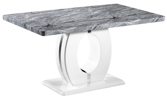 Shankar Neptune Medium 150 cm Grey/White Marble Effect Dining Table