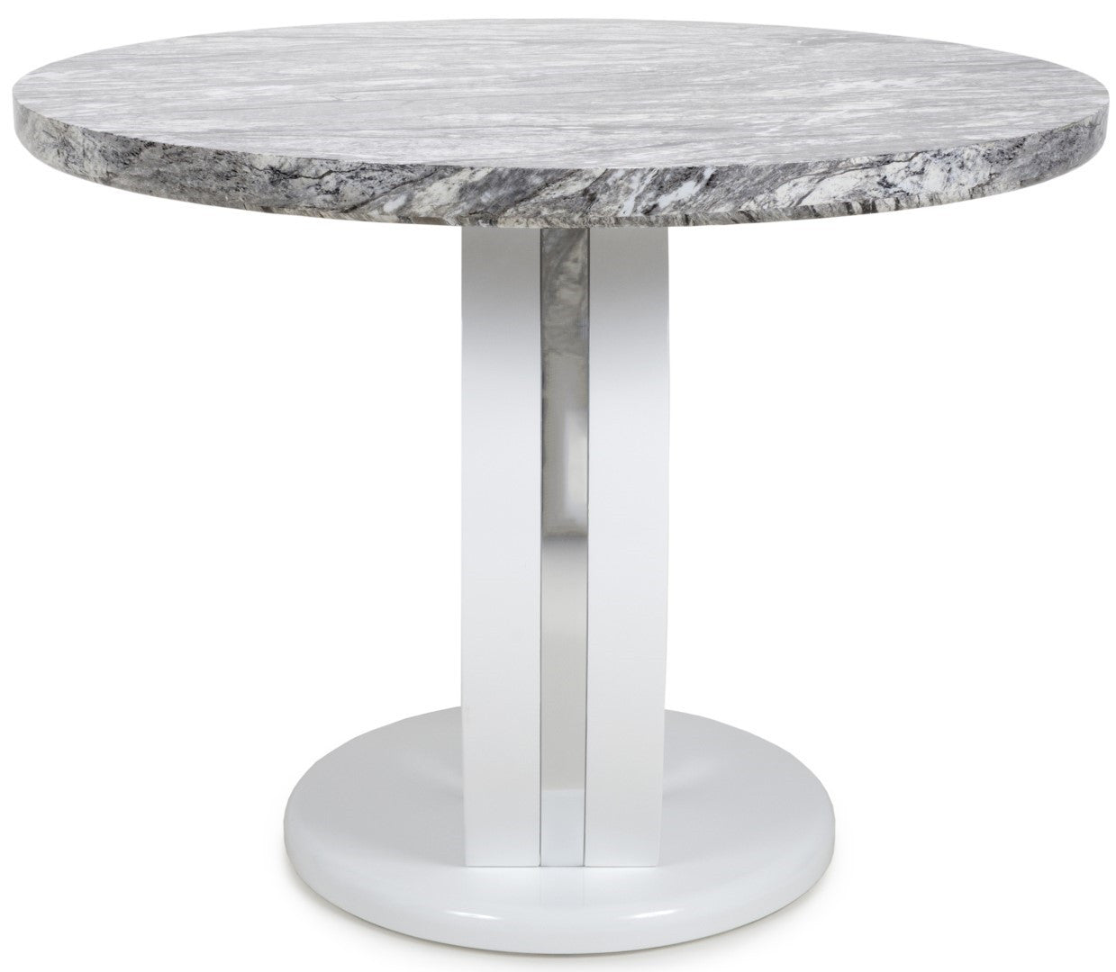 Shankar Neptune Round Marble Effect Grey/White Dining Table