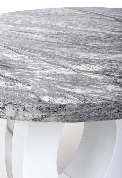 Shankar Neptune Round Marble Effect Grey/White Dining Table