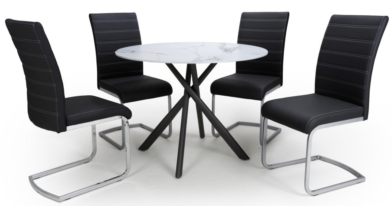 Shankar Avesta White & 4 Callisto Dining Set