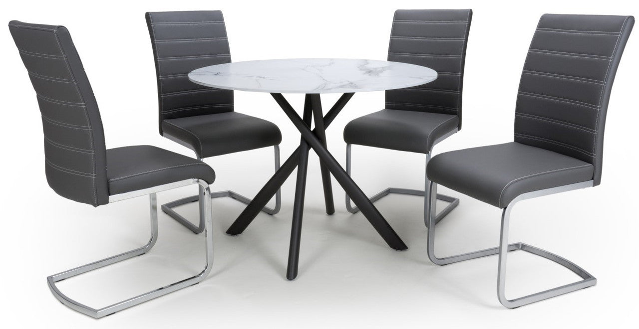 Shankar Avesta White & 4 Callisto Dining Set