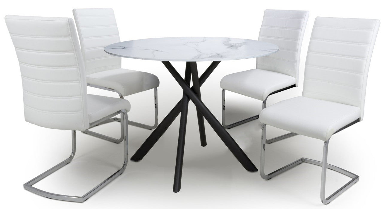 Shankar Avesta White & 4 Callisto Dining Set