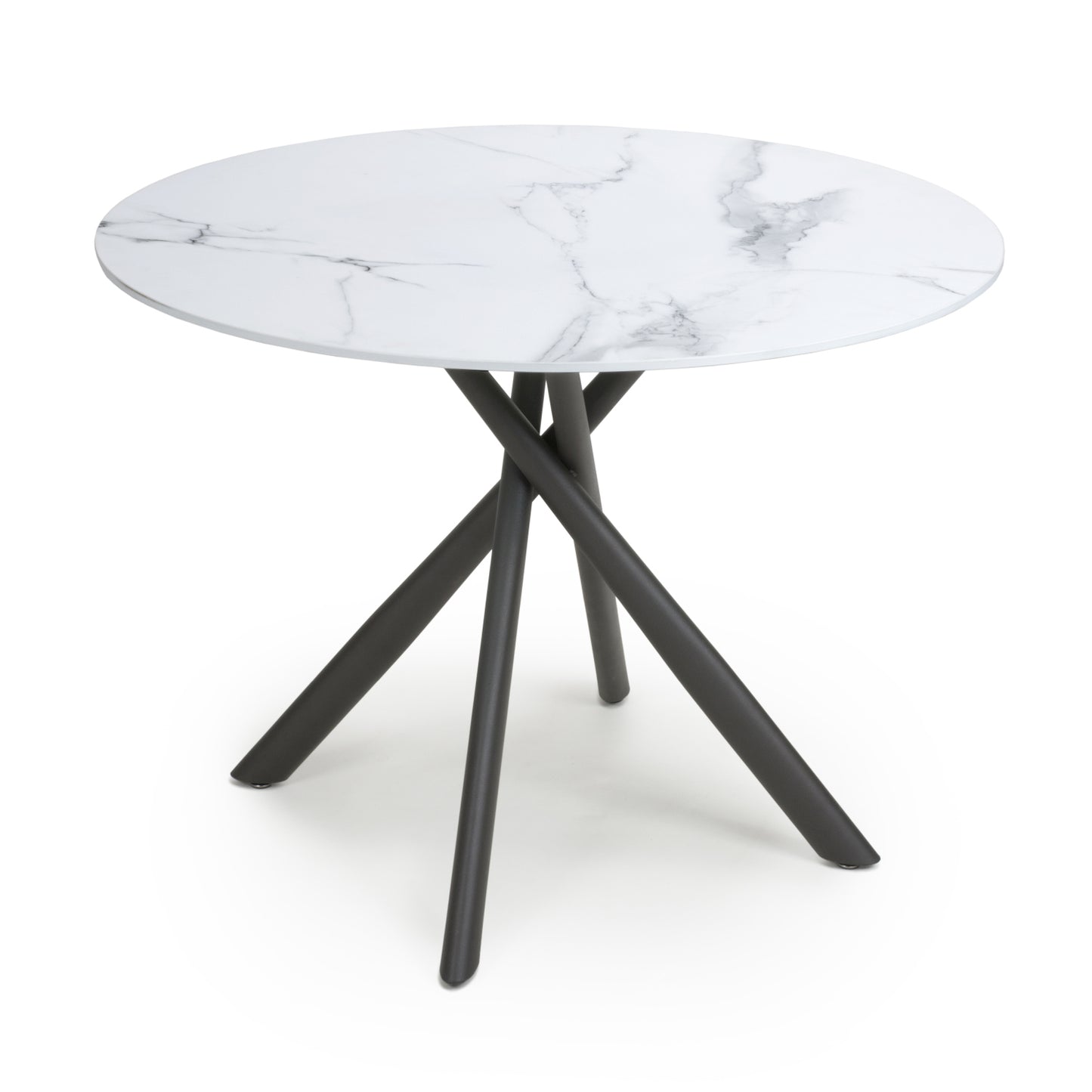 Shankar  Furniture Avesta 100cm White Marble Effect Round Dining Table