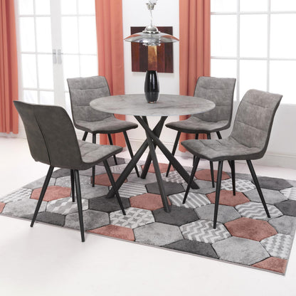 Shankar Avesta Grey & 4 Rodeo Grey Dining Set