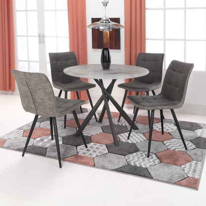 Shankar Avesta Grey & 4 Rodeo Grey Dining Set