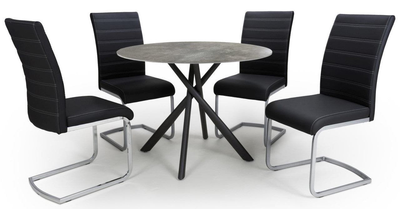 Shankar Avesta Grey & 4 Callisto Dining Set