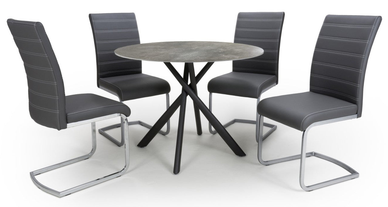 Shankar Avesta Grey & 4 Callisto Dining Set