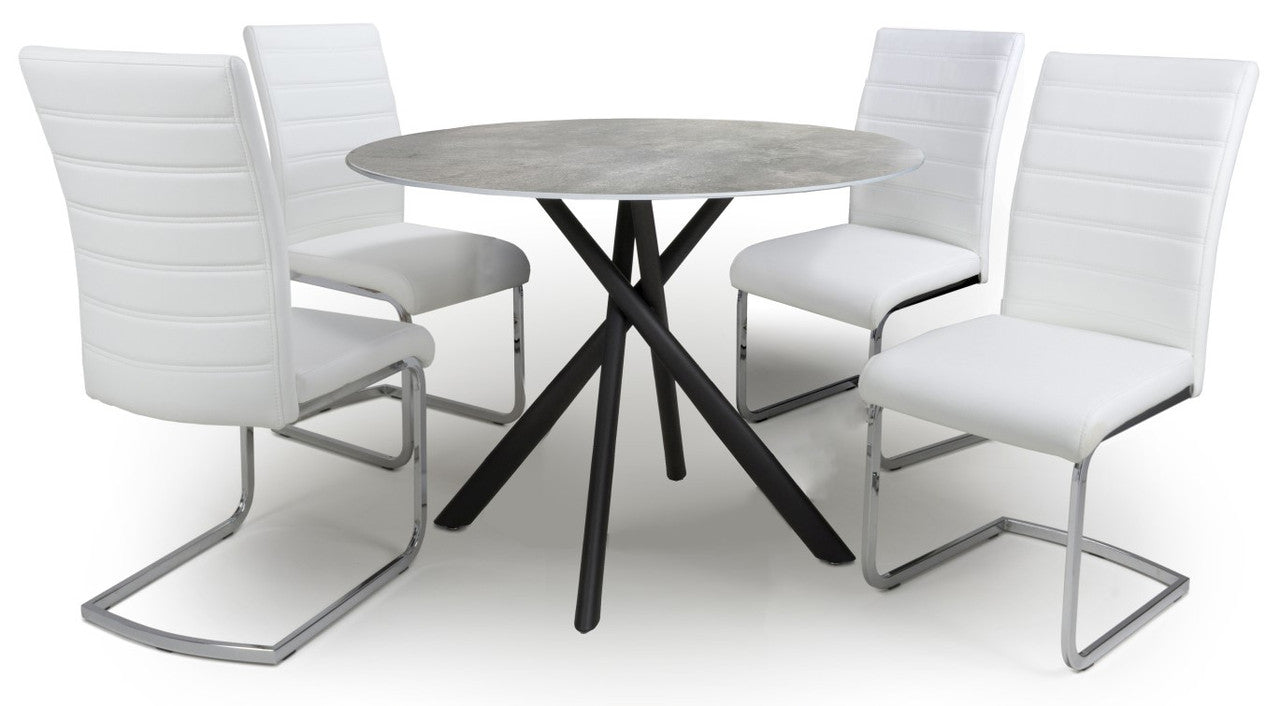 Shankar Avesta Grey & 4 Callisto Dining Set