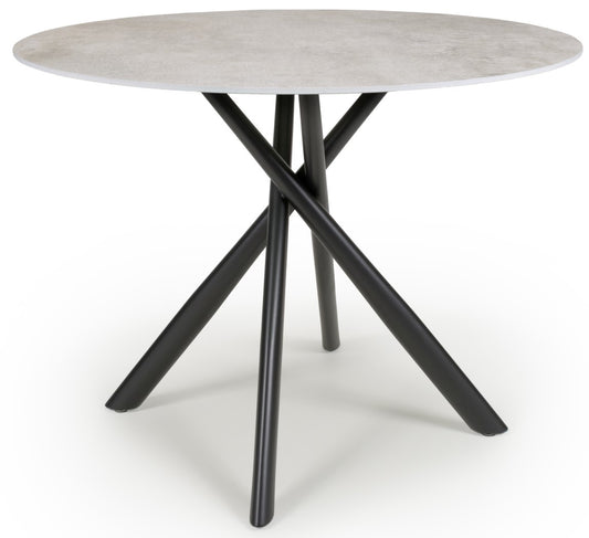 Shankar Avesta Grey Concrete Effect Round Dining Table