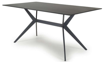 Shankar Timor 120cm Black Marble Effect Dining Table