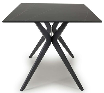 Shankar Timor 120cm Black Marble Effect Dining Table