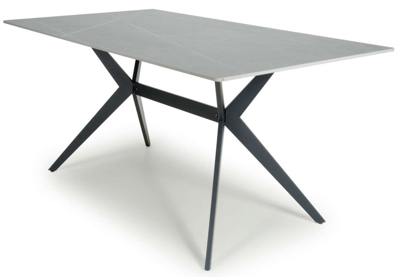 Shankar Timor 160Cm Grey Marble Effect Dining Table