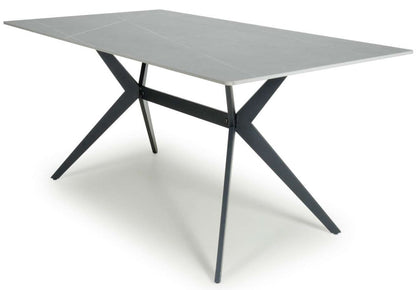 Shankar Timor 160Cm Grey Marble Effect Dining Table