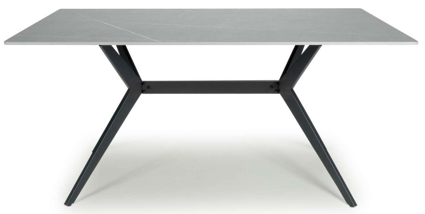 Shankar Timor 160Cm Grey Marble Effect Dining Table