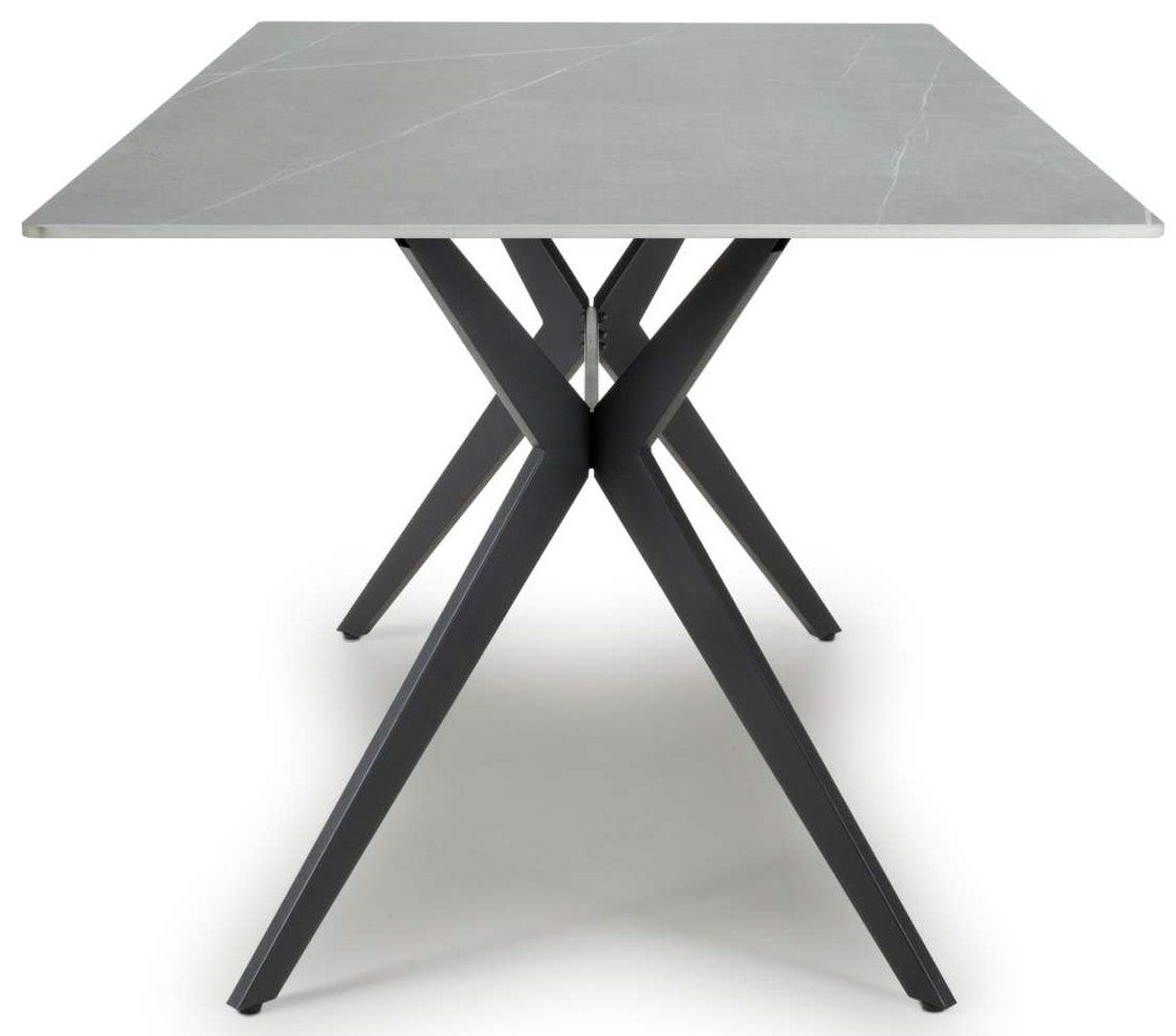 Shankar Timor 160Cm Grey Marble Effect Dining Table