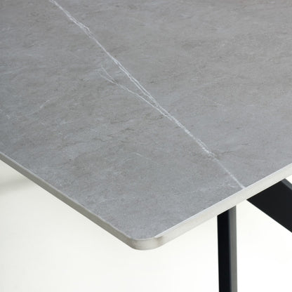 Shankar Timor 160Cm Grey Marble Effect Dining Table