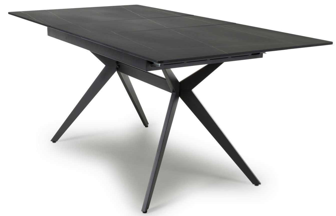 Shankar Timor 180Cm Extending Black Sintered Stone Effect Dining Table