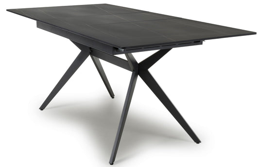 Shankar Timor 180Cm Extending Black Marble Effect Dining Table