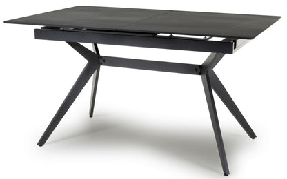 Shankar Timor 180Cm Extending Black Sintered Stone Effect Dining Table